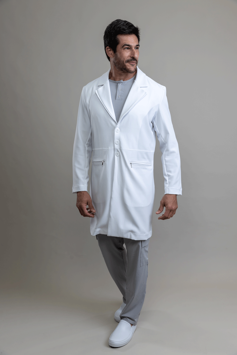 Jaleco Linea ZIP - Masculino - Branco Prime