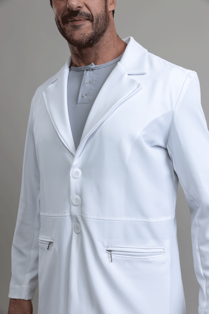 Jaleco Linea ZIP - Masculino - Branco Prime