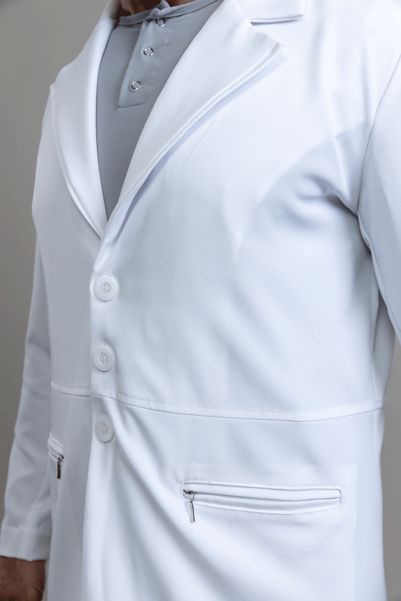 Jaleco Linea ZIP - Masculino - Branco Prime
