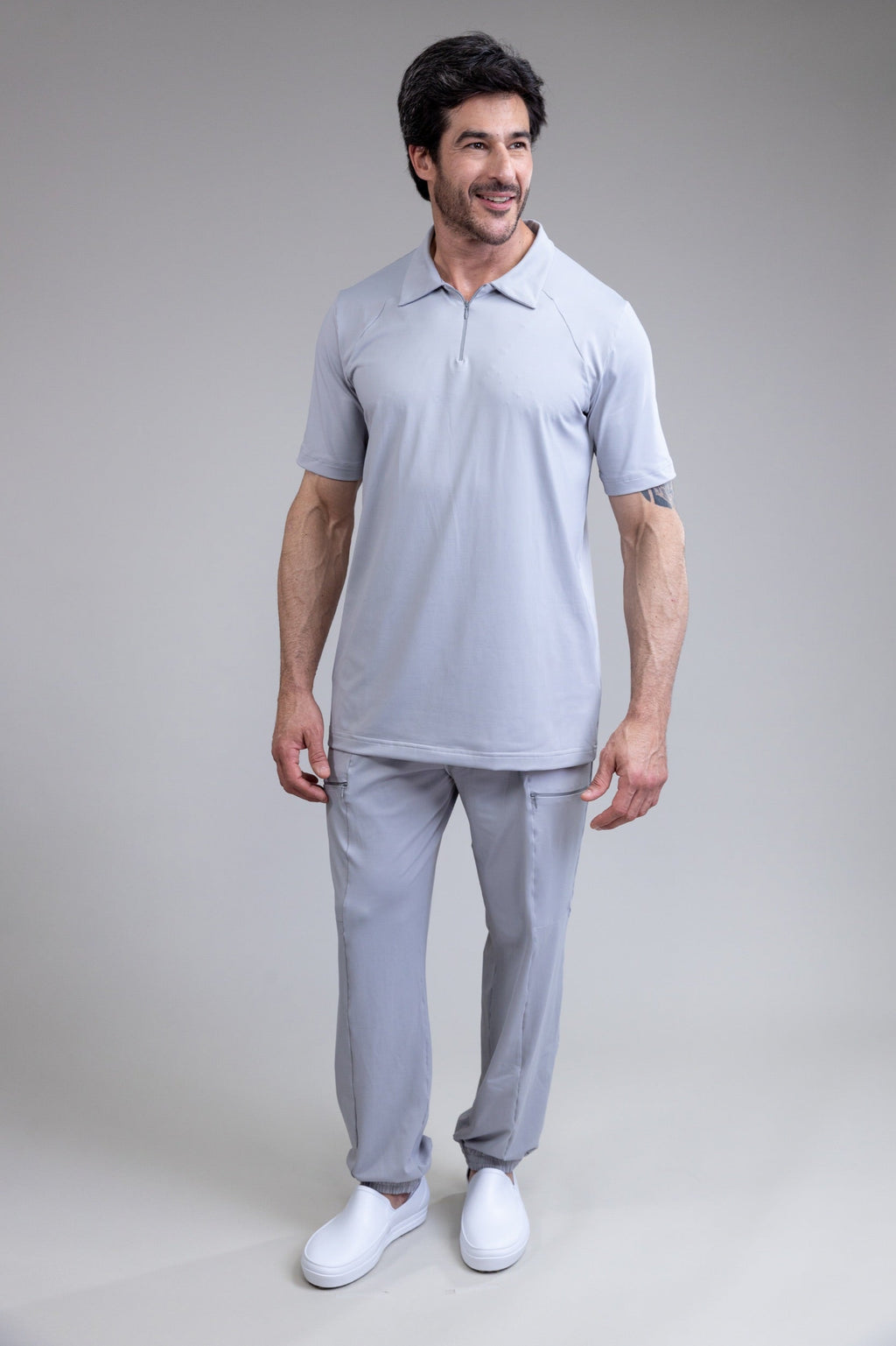 Scrub BioShield ZIP - Masculino - Cinza Tech