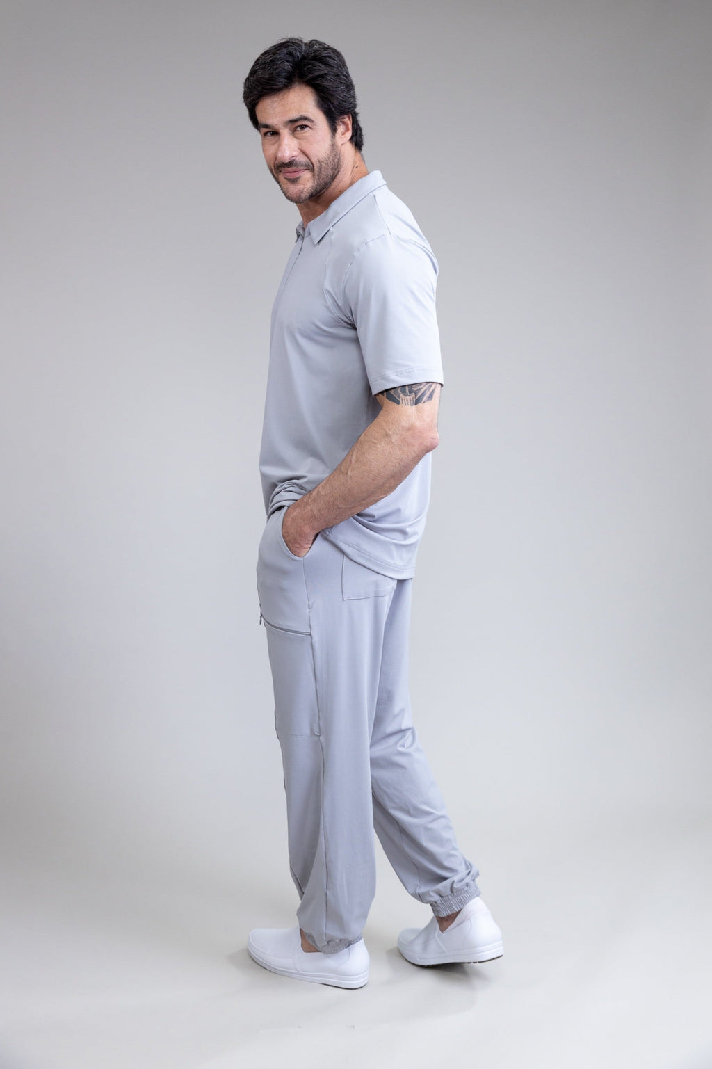 Scrub BioShield ZIP - Masculino - Cinza Tech