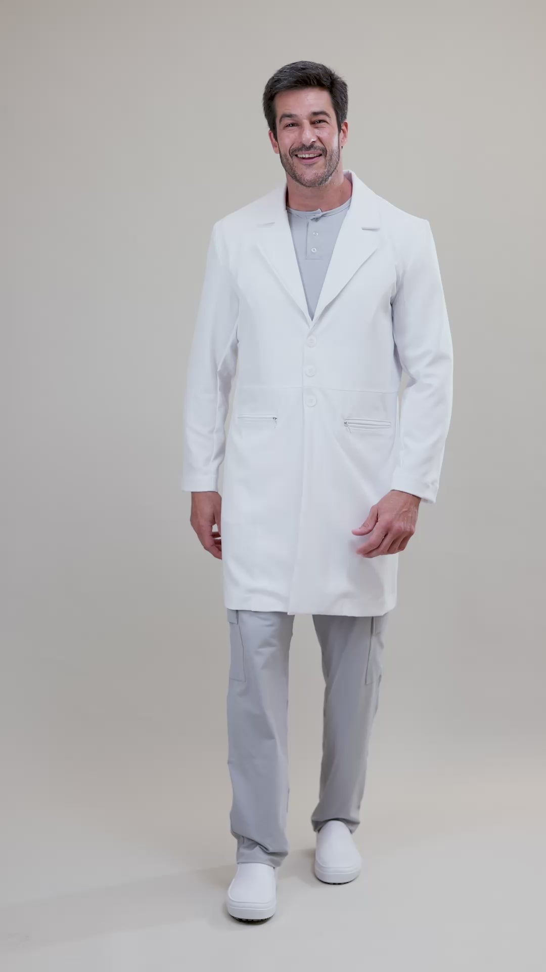 Jaleco Linea ZIP - Masculino - Branco Prime