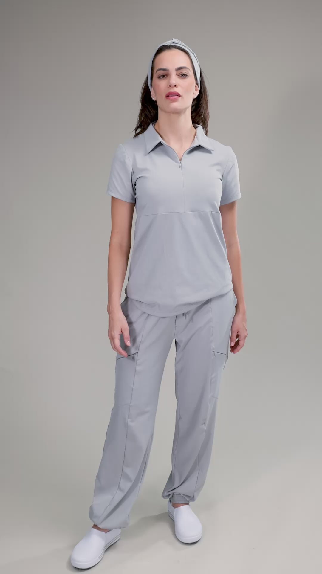 Scrub BioShield ZIP - Feminino - Cinza Tech